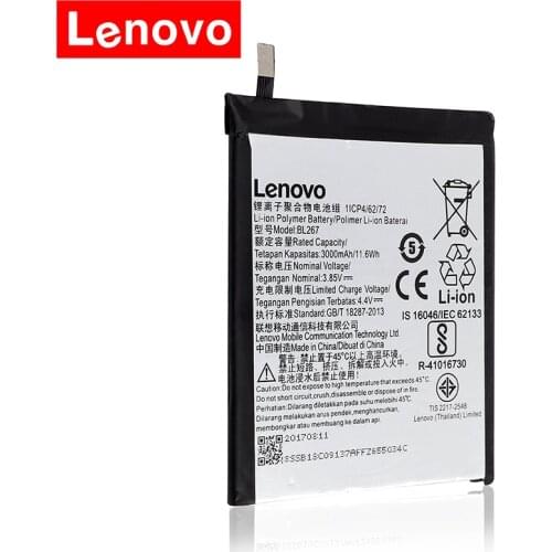 2019 Original New Battery BL267 For Lenovo Vibe K6 3000mAh Rechargeable Li-ion Built-in Mobile Phone Battery
