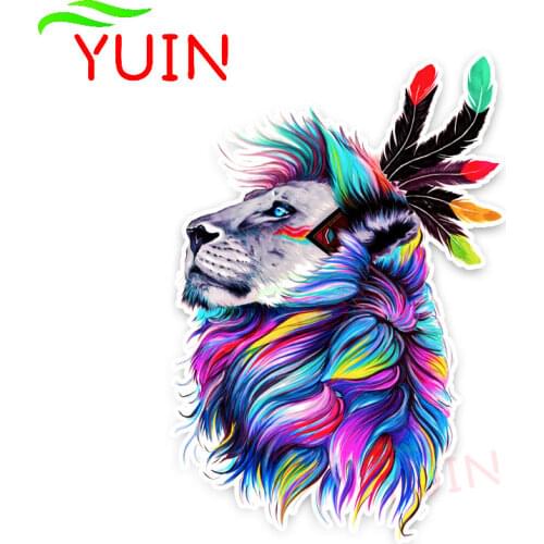 Car Sticker Motorcycle Decals Animal Lion Decorative Accessories Creative PVC Bumper Sunscreen Waterproof Decal 18*12cm