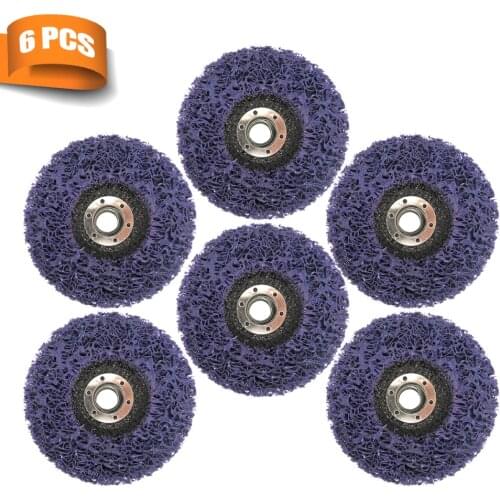 6Pcs 4.5" 115mm Poly Strip Disc Wheel Car Paint Rust Removal Clean Angle Grinder Grinding Abrasive Wheels