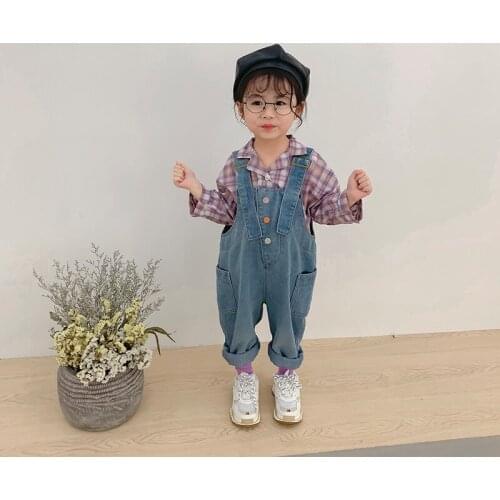 Baby Girl Denim Overalls 2019 Autumn New Childrens Denim Overalls Kids Suspender Denim Pants Toddler Casual Jeans Girl Trousers