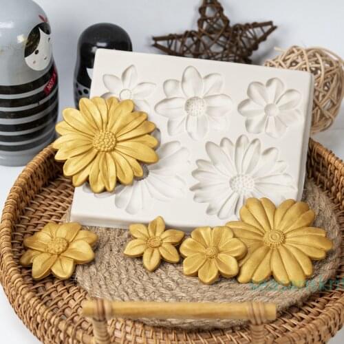 Flower Silicone Molds Wedding Cupcake Topper Fondant Cake Decorating Tools Sugarcraft Candy Clay Chocolate Gumpaste Moulds