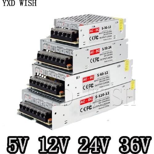 5V 12V 24V 36V Power Supply SMPS AC-DC 220V TO 5V 12V 24V 36V 1A 2A 3A 5A 10A 20A 30A Switching Power Supply SMPS 5 12 24 36 V