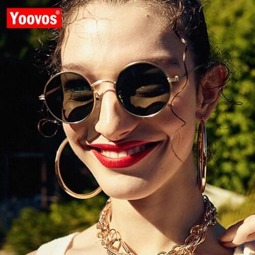 Yoovos Round Sunglasses Women 2021 Retro Brand Designer Sunglasses Women Vintage Mirror Sunglasses Women Oculos De Sol Feminino