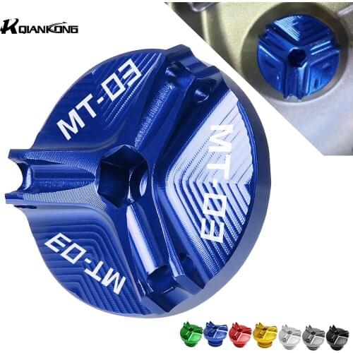 Motorcycle CNC Alumimun MT03 LOGO M20*2.5 Engine Oil Filter Cup Plug Cover FOR Yamaha MT-03 2003 2004 2005 2006 2007 2008 2009