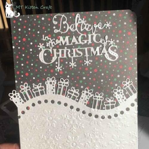 MT Craft Metal Cutting Dies Christmas gift border Scrapbooking Photo Album Decorative Embossing Paper Card Making Crafts Die Cut