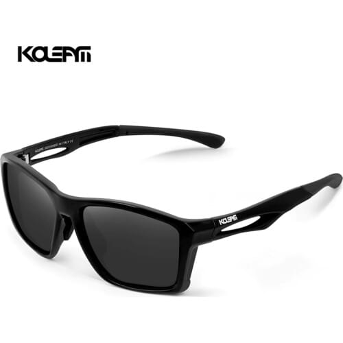 KDEAM LUXURY Brand Square Sunglasses Men Sport Eyewear TR90 Frame UV400 Protection black lens With Case KD626-C1