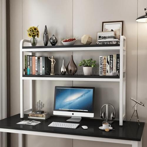 Student table shelf simple childrens desktop small bookshelf rack office desk storage dormitory bookcase