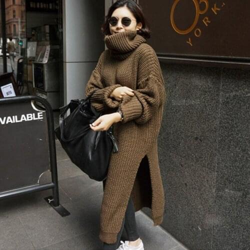 2018 New Pullover Womens Jumper Turtleneck Long Sweater Female Women Warm Sweater thick Winter Cable Knitted Oversized Sweater