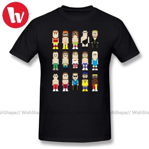 Pixel Art T Shirt 8 Bit Wrestlers T-Shirt Men Cartoon Print Graphic T Shirts Summer Classic Tee Shirt Short Sleeve T-Shirts 2018