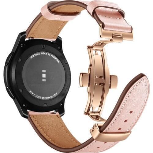 18mm 20mm 22mm Leather Strap For Samsung Galaxy watch 46 42mm Gear S3 Active2 Active1 Huawei watch strap Amazfit BIP Wristband