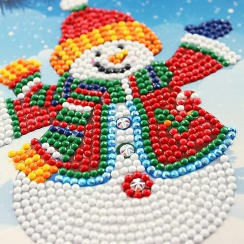 15*15cm Christmas Greeting Card DIY 5D Mosaic Special Shape Glitter Diamond Resin Painting Kit Rhinestone Home Drawing Gift