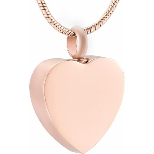 Rose Blank Heart For Ashes Memorial Urn Pendant Family/Pet Cremation Urn Holder Keepsake Necklace Hold Ashes Fashion Jewelry