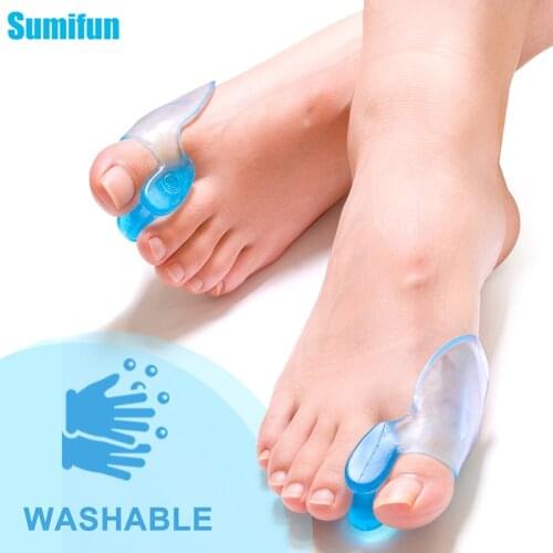2Pcs Big Toe Separator Bone Corrector Straightener Soft Silicone Gel Foot Fingers Protector Bunion Adjuster Feet Massager
