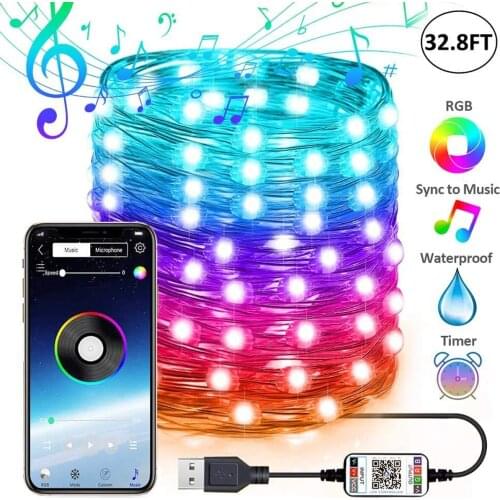 USB LED String Light Waterproof LED Copper Wire String Outdoor Fairy Lights For Christmas Party Wedding Decoration