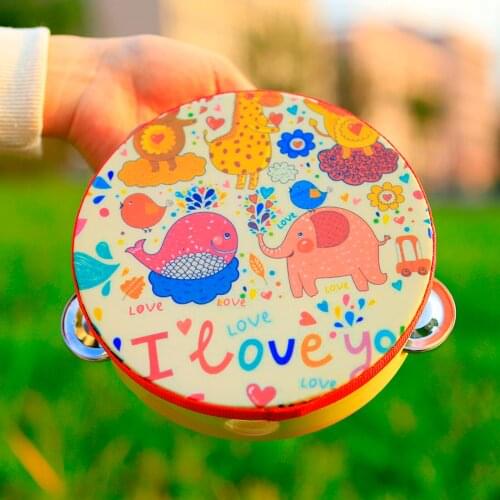 Tambourine 6Inch Wood Hand Percusion Drum Kids Education Percussion Toy Tool