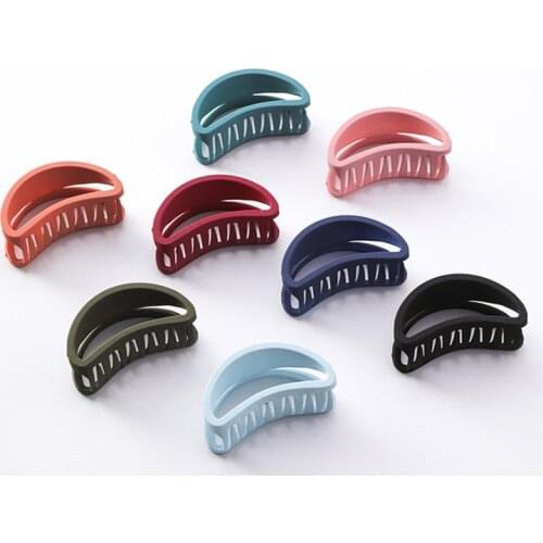 Dull Polish Hollow Out Plastic Hair Claw Simple Bath Makeup Hair Clips Candy Sweet Girls Hair Accessories