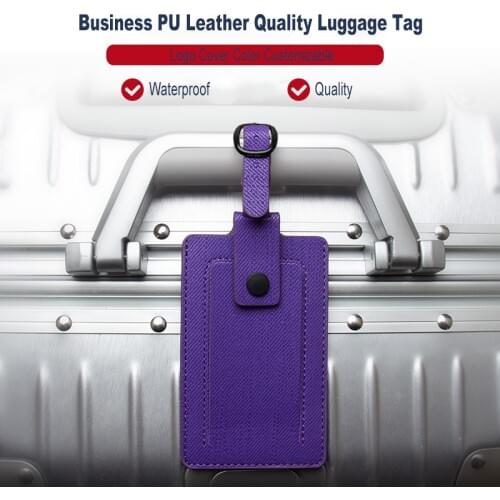 Solid Luggage Tag For Travel Colorful Suitcase Name Contact Tag Anti Lost Leather Business Travel Accessories Safe Lock ZSLT01