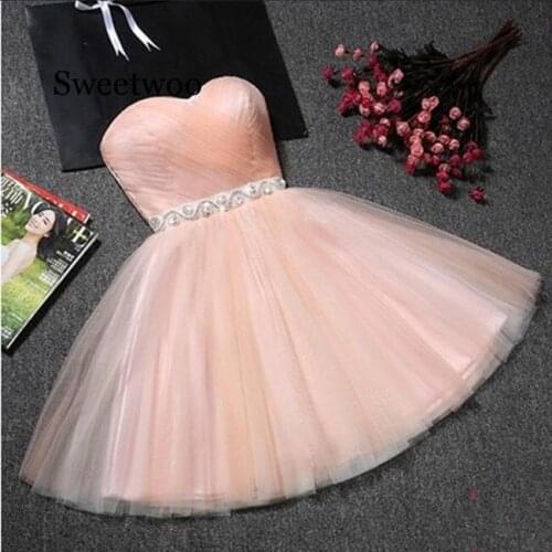 SWEETWOO Strapless Tulle Dresses Short Party Dress 2020 Vestido de