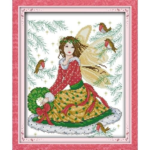 The fairy tale fairy cross stitch kit aida 14ct 11ct count print canvas stitches embroidery DIY handmade