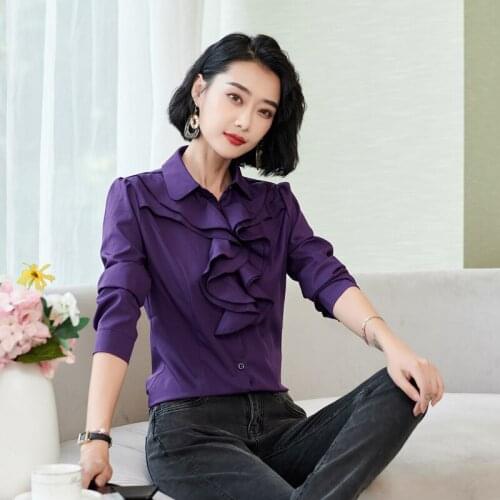 Cheap Sales Women Lolita Shirt Long Sleeve Chiffon Blouses With Ruffles New Office Ladies Bow Shirt Royal Style Gothic Shirt