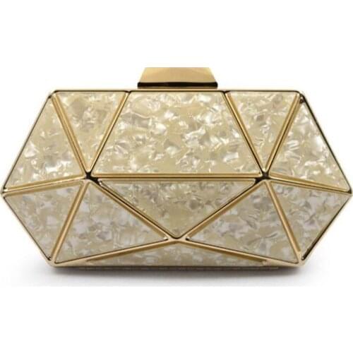 2020 women patchwork evening clutch bags Acrylic banquet wallets with chain party dinner shoulder bags drop shipping LXG76
