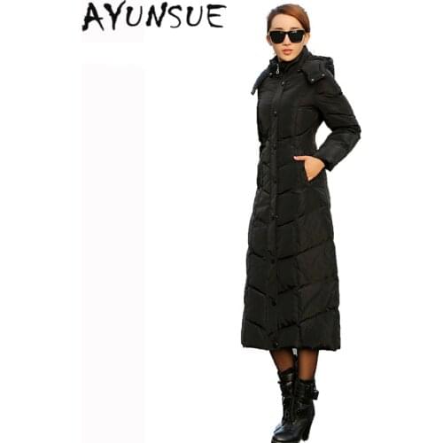 Winter Jacket Women White Duck Down Slim Long Maxi Coat Thick Warm Womens Outerwear Parka Female Down Jacket Coats WLF079