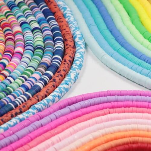 1 Strands Colorful 6Mm Rubber Polymer Clay Beads Spacer Beads for Jewelry Making Diy Accessories