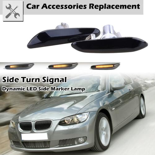 1Pair Car LED Side Marker Lamp Sequential Blinker Turn Signal Light For BMW E90 E91 E92 E60 E87 E82 E46, Car Accessories