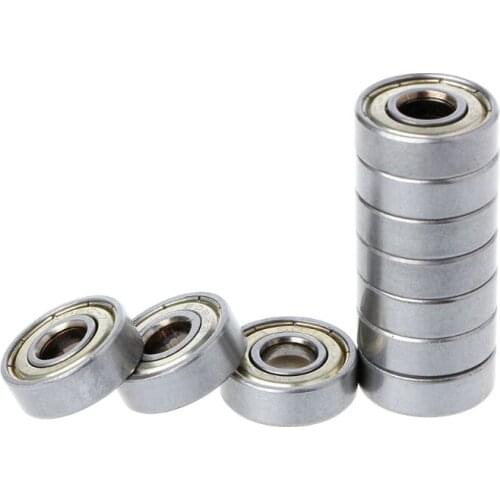 10Pcs 608ZZ Mini Metal Double Shielded Flanged Ball Bearing For 3D Printer Parts