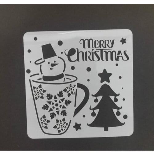 13*13 Christmas snowman pvc Layering Stencils for DIY Scrapbooking/photo album Decorative Embossing DIY Paper Cards Crafts
