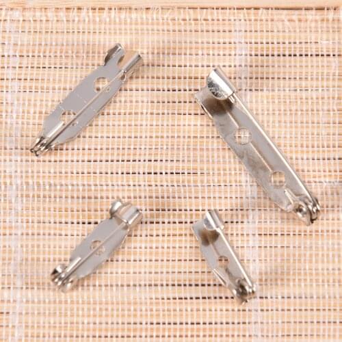 20pcs/lot Brooch Base Back Bar Pins Findings Jewelry Making Handmade DIY Gifts For Women Men White K Tone Iron Metal