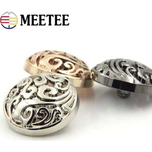 Meetee 20pcs Metal Buttons 12-25mm Decoration Buckles for Jeans Coat Jacket Button Sewing Clothing Accessories DIY Materials