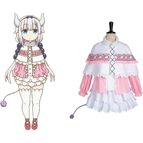 2017 Miss Kobayashi-san Dragon Maid Kanna Kamui Dress Cosplay Costume From Hot Movie Anime Female For Halloween Party Suit