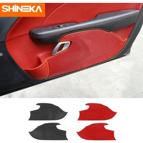 Carbon Fiber Accessories For Dodge Challenger Car Door Anti-kick Anti-dirty Protective Panel Stickers For Dodge Challenger 2015