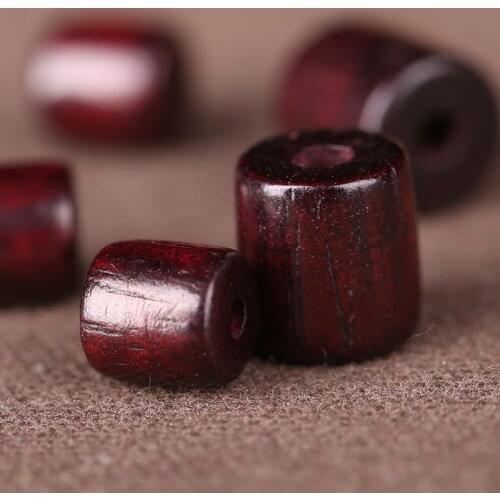 Wholesale 50pcs 6mm/8mm Red Rosewood Loose Beads Natural Sandalwood Cylinder Barrel Wood Bead for DIY Jewelry Making Finding