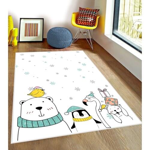 Bicycle Flower Nostalgia Birds pattern Kids Room Rug Play Mats Rug Crawling Mat