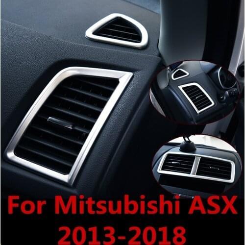 For Mitsubishi ASX 2013-2018 Car Air Condition Outlet Vent Frame Cover Trim ABS Chrome Strip Auto Decor Accssories
