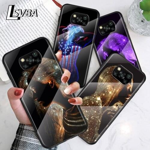 Sexy fluorescent art For Xiaomi POCO F3 F2 X3 NFC X2 M2 Pro Tempered Glass Hot New Shell Luxury Cover Phone Case