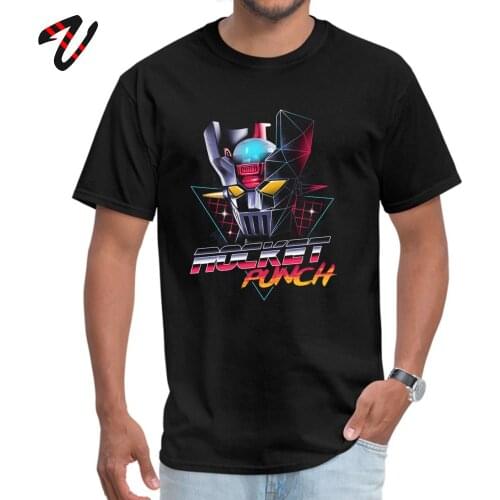 Rocket Punch T-shirt Cool Mazinger Vaporwave T Shirt Men Fashion Street Designer Summer Clothing Cotton Tops Japan Anime Tshirt