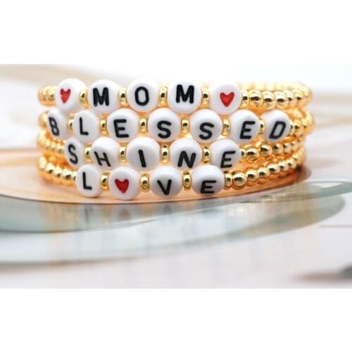 Go2Boho Letter Bead Bracelet Jewellery Girl Bracelets Gift for Women Jewelry Pulseras Mujer Moda Fadeless Gold Plated Beads
