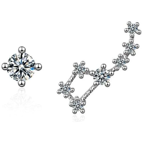 TJP Exquisite Austrian Rhinestones Female Stud Earrings For Women Jewelry Top Quality Silver 925 Earring Girl Accessories Dipper