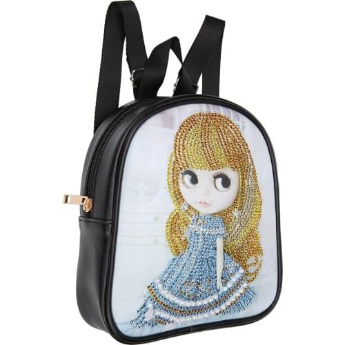 DIY Special Shaped Diamond Painting Leather Bags Chain Storage Bag Cross Stitch Wallet Students Backpack Children School Bags