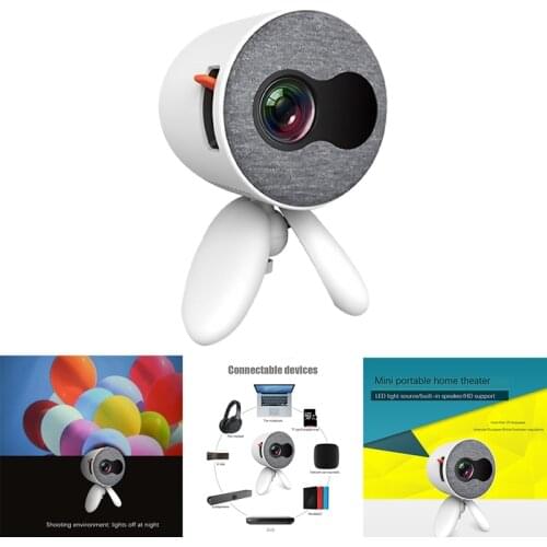Top Deals Mini Adorable Projector HD1080P Compatiblewith FireTV Stick PS4 USB HDMI SD AV for Home Theater Movie Game