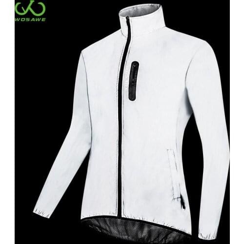 WOSAWE Full Reflective Men Womens Motorcycle Jackets for Night Racing Running Windproof Waterproof Cycling Gilet Windbreaker