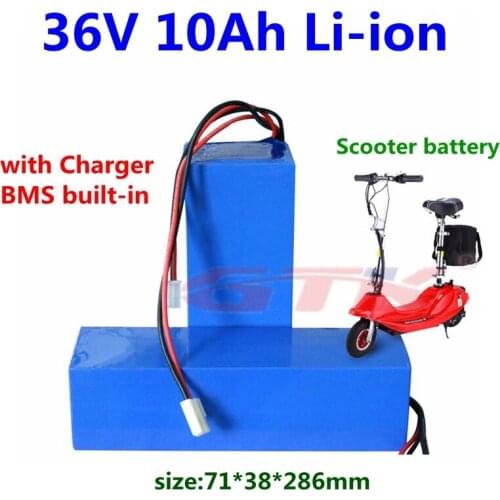 36v 10ah 10.4ah lithium li ion battery pack 36v lithium battery with BMSfo 36v 250w 350w e-bike 36v wheelchair + 2A Charger