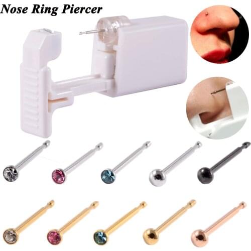 1 Unit Disposable Safe Sterile Piercing Unit For Gem Nose Studs New Generation More Safe Nose Piercing Gun Piercer Machine Kit