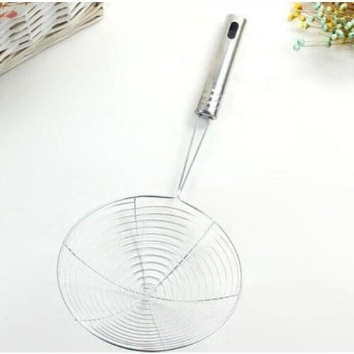 Stainless Steel Oval Skimmer Filter Oil Pot Food Filter Cookware Colander Fried Filter Kitchen Strainer Baking Cooking Tools