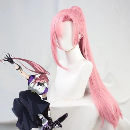 Anime SK∞ Cherry Blossom Cosplay Wig Long Straight Pigtail Pink Ponytail Heat Resistant SK8 the Infinity SK Eight