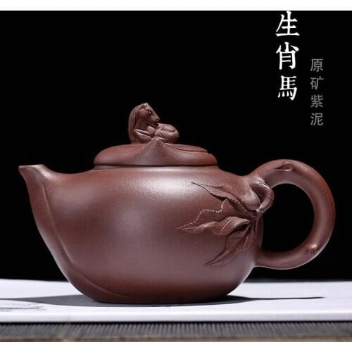 Manufacturer supply ore horse zodiac purple clay pot pot of handmade tea set gift customization on a commission basis