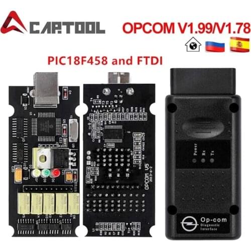 OPCOM v1.99 v1.78 v1.70 OBD2 CAN-BUS OBD2 Code Reader For Opel OP COM OP-COM OBD Diagnostic PIC18F458 FTDI Chip